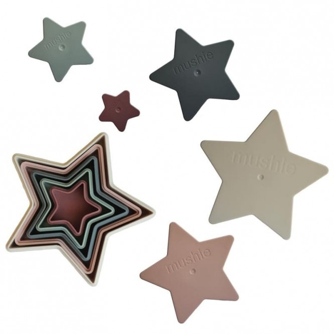 Mushie Piramidka sensoryczna NESTING STAR