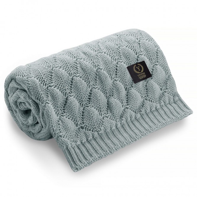 YOSOY Kocyk Ażurowy Shells 95x90 cm Blue Water