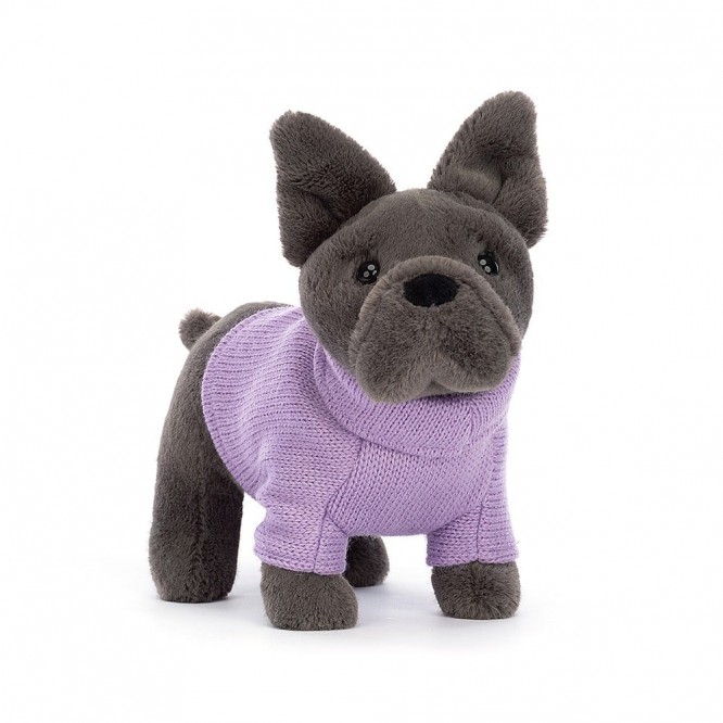 Pies Buldog Francuski w Swetrze Jellycat