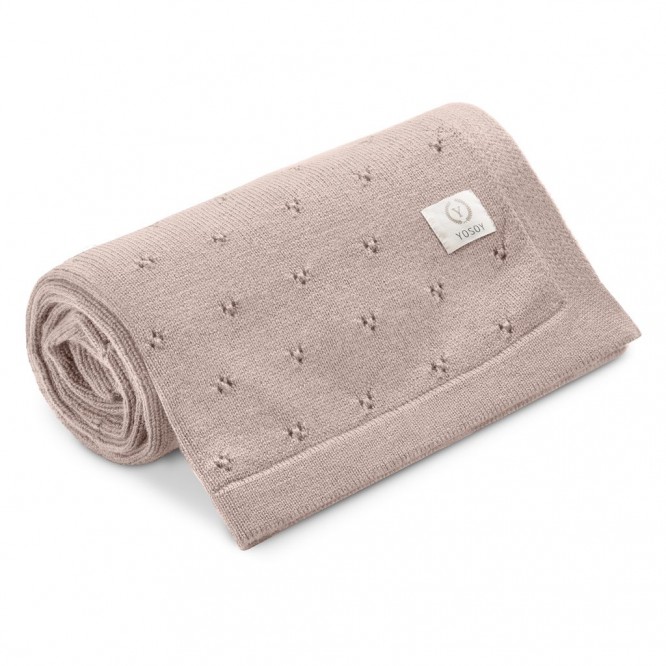 YOSOY Kocyk 100% Merino JERSEY 100x80 cm cocoa milk