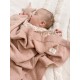 Yosoy Kocyk 100% Merino Wool Stars 100x80 light dusty pink
