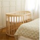 Waldin Łóżeczko Owalne z Materacem 7w1 Natural
