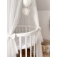 Waldin Łóżeczko Owalne z Materacem 7w1 White