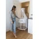 Waldin Łóżeczko Owalne z Materacem 7w1 White