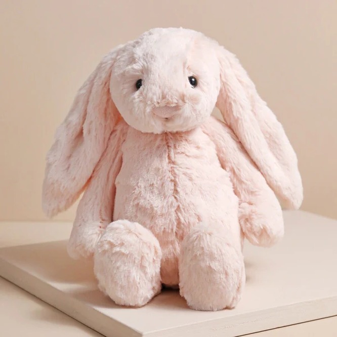 Króliczek Jellycat Bashful Bunny w wersji różowej z długimi opadającymi uszami