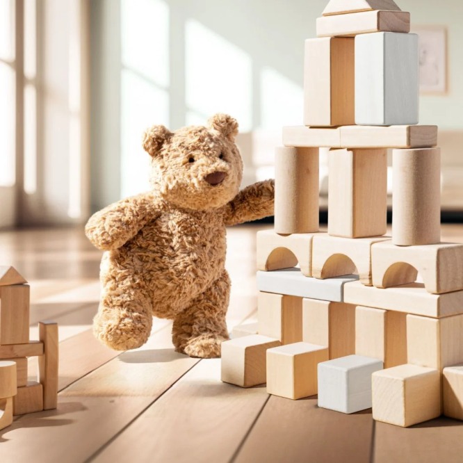 Klasyczny Miś Bartłomiej Jellycat w kolorze beżowym, jeden z bestsellerów marki